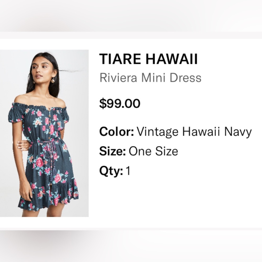 Tiare Hawaii Navy and Pink Floral Mini Dress
